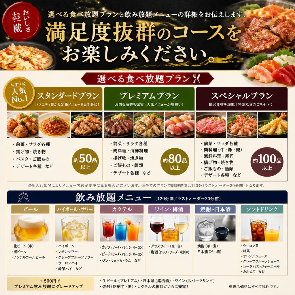 食べ放題・飲み放題プラン