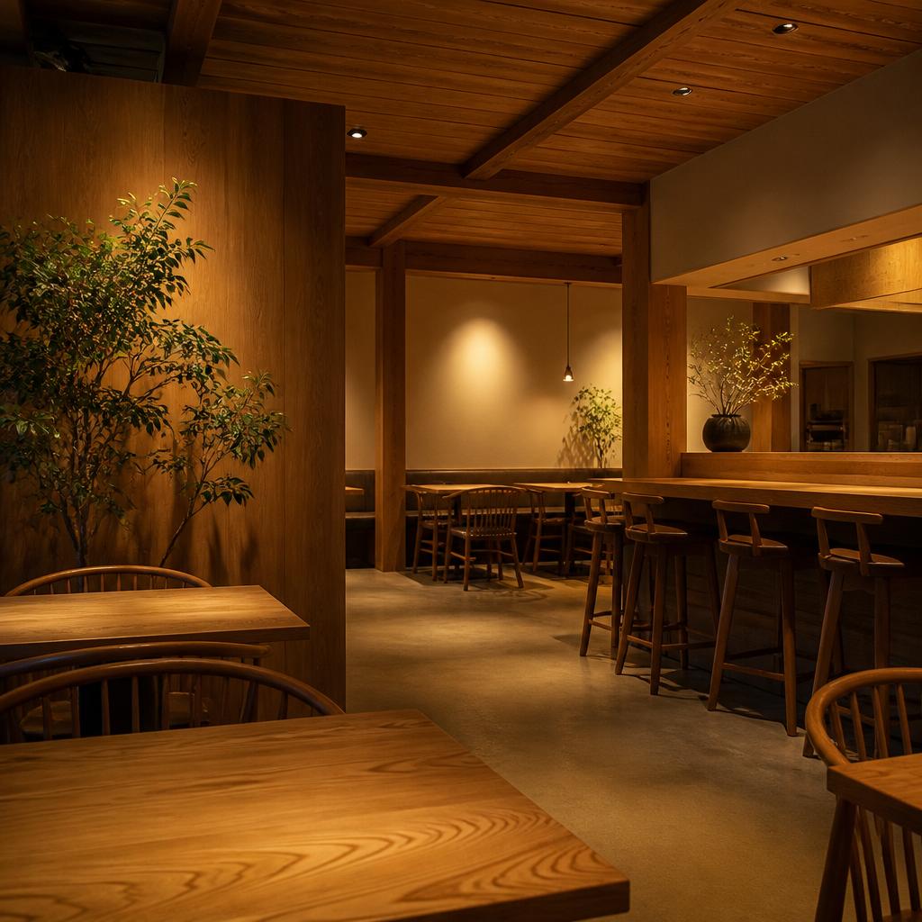 温かみのある店内